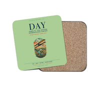 Thumbnail for James M. Cox Dayton International Airport (DAY) design on light green 1 piece coaster