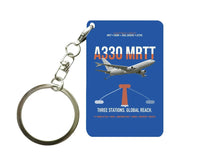 Thumbnail for Airbus A330 MRTT design on blue designed key chain, double-side print