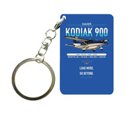 Thumbnail for Daher Kodiak 900 design on blue designed key chain, double-side print
