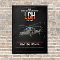 Thumbnail for HAL LCH Prachand vertical canvas print - framed - black background