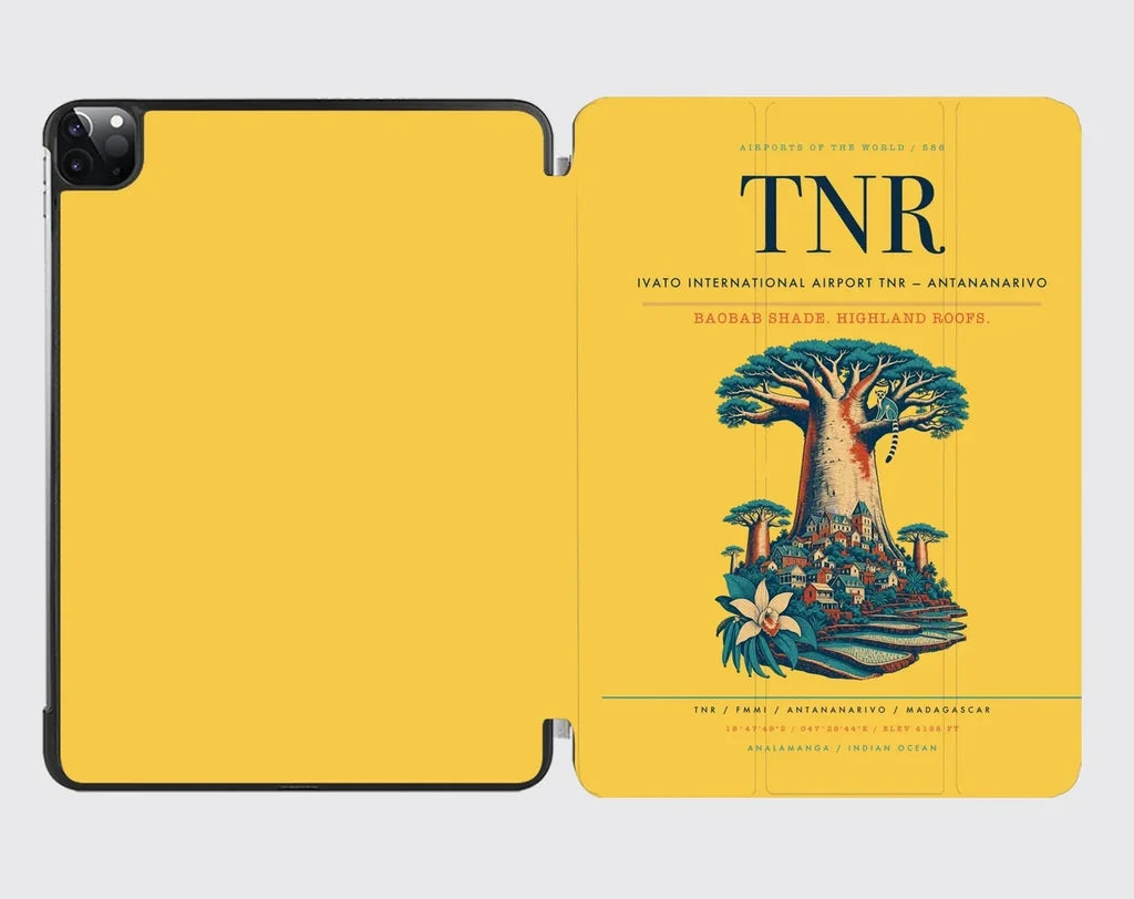 Ivato International Airport (TNR) design on yellow ipad tablet case