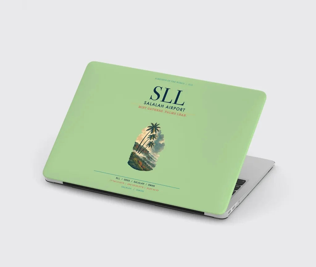 Salalah Airport (SLL) design on light green MacBook case