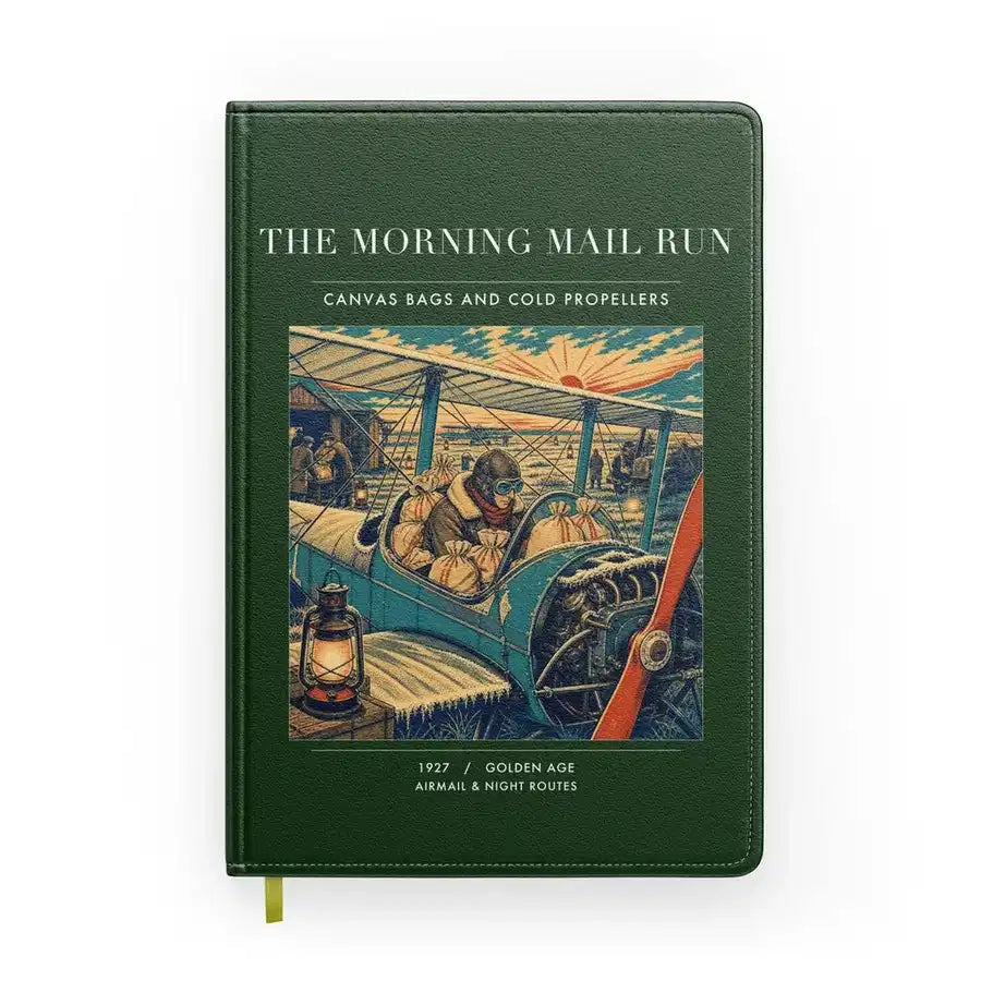 VINTAGE G4146 - The Morning Mail Run - Designed Notebooks design on darkgreen