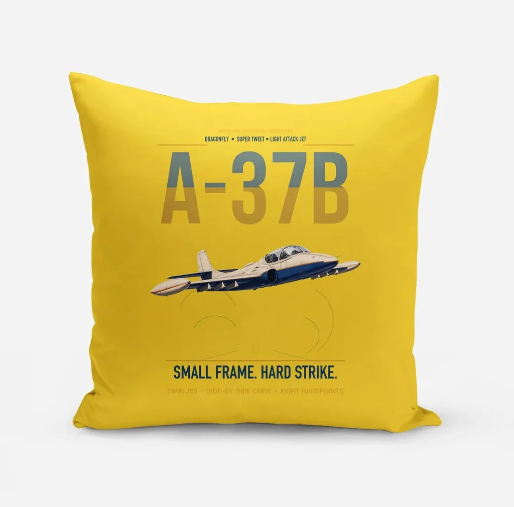 A-37B Dragonfly design on yellow pillow
