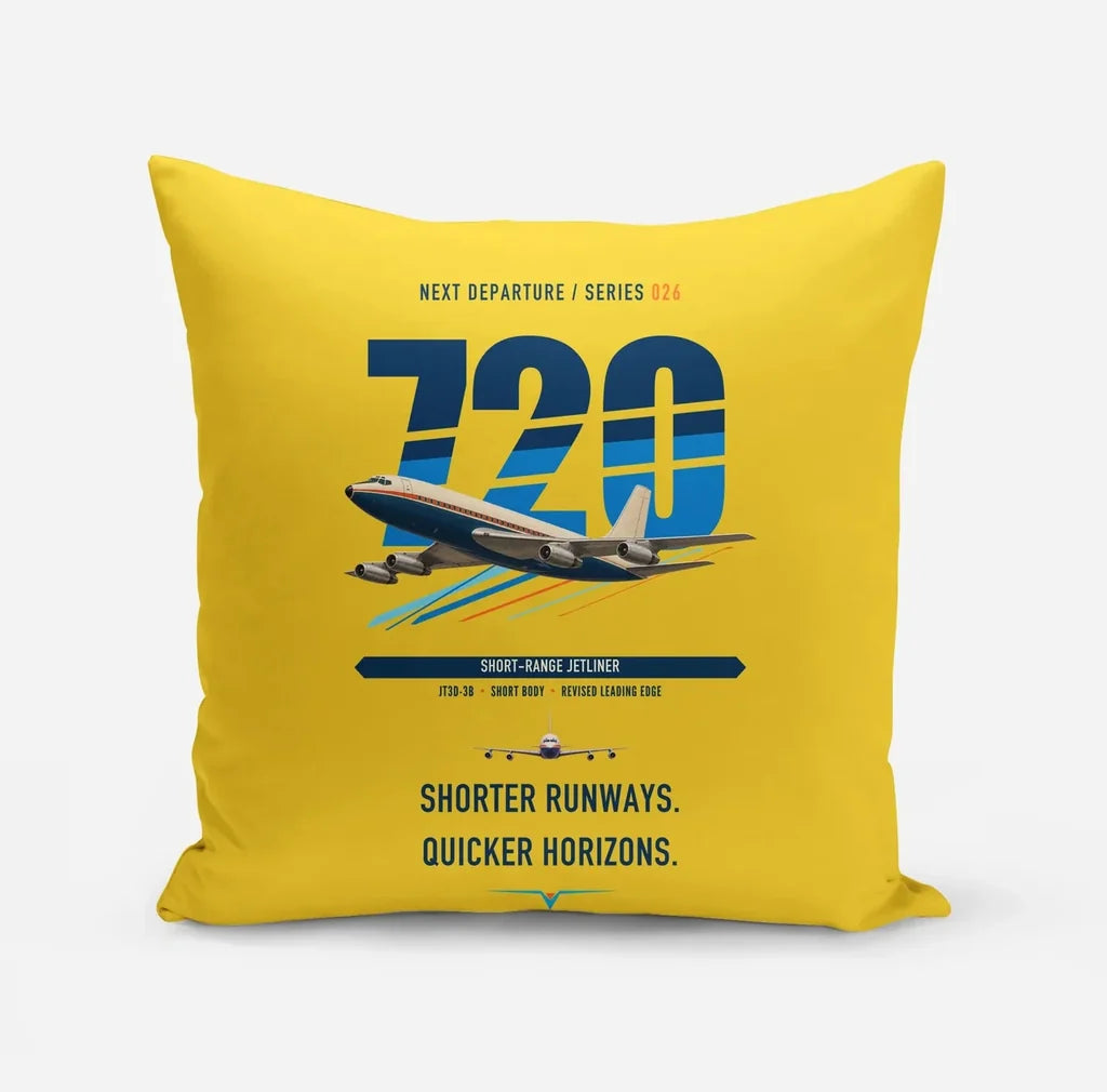 Boeing 720B design on yellow pillow