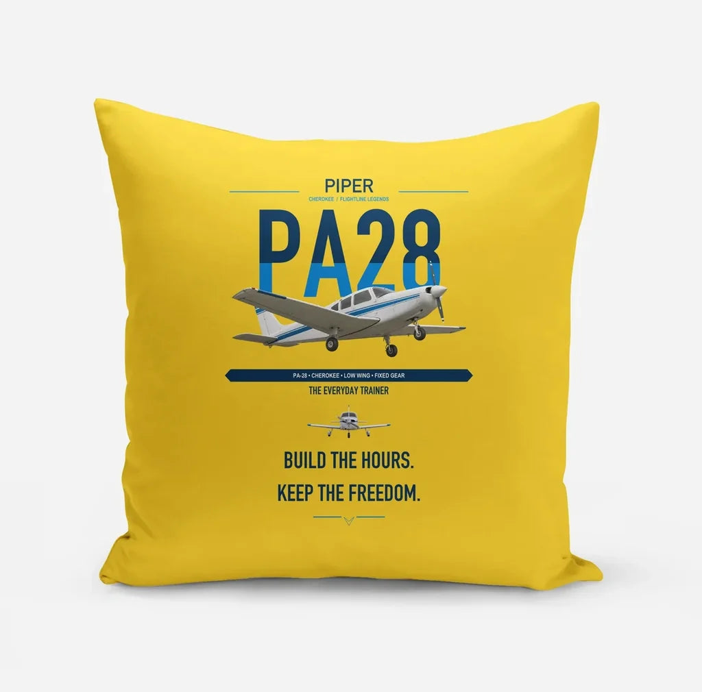 Piper PA-28 Cherokee design on yellow pillow