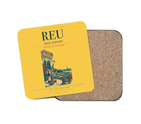 Thumbnail for Reus Airport (REU) design on yellow 1 piece coaster