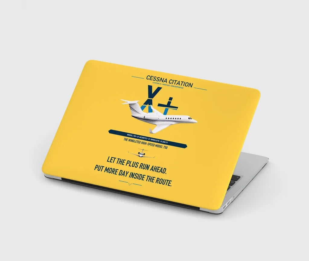 Cessna Citation X+ design on yellow MacBook case