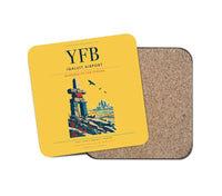 Thumbnail for Iqaluit Airport (YFB) design on yellow 1 piece coaster