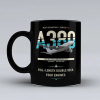 Thumbnail for A380-800 Mug design on black airbus