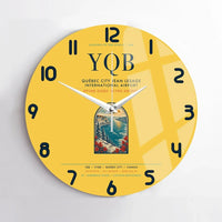Thumbnail for Québec City Jean Lesage International Airport (YQB) design on yellow no frame wall clock