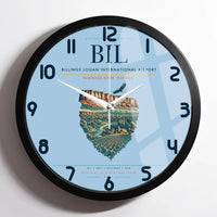 Thumbnail for Billings Logan International Airport BIL Wall-Clock Framed - Light Blue