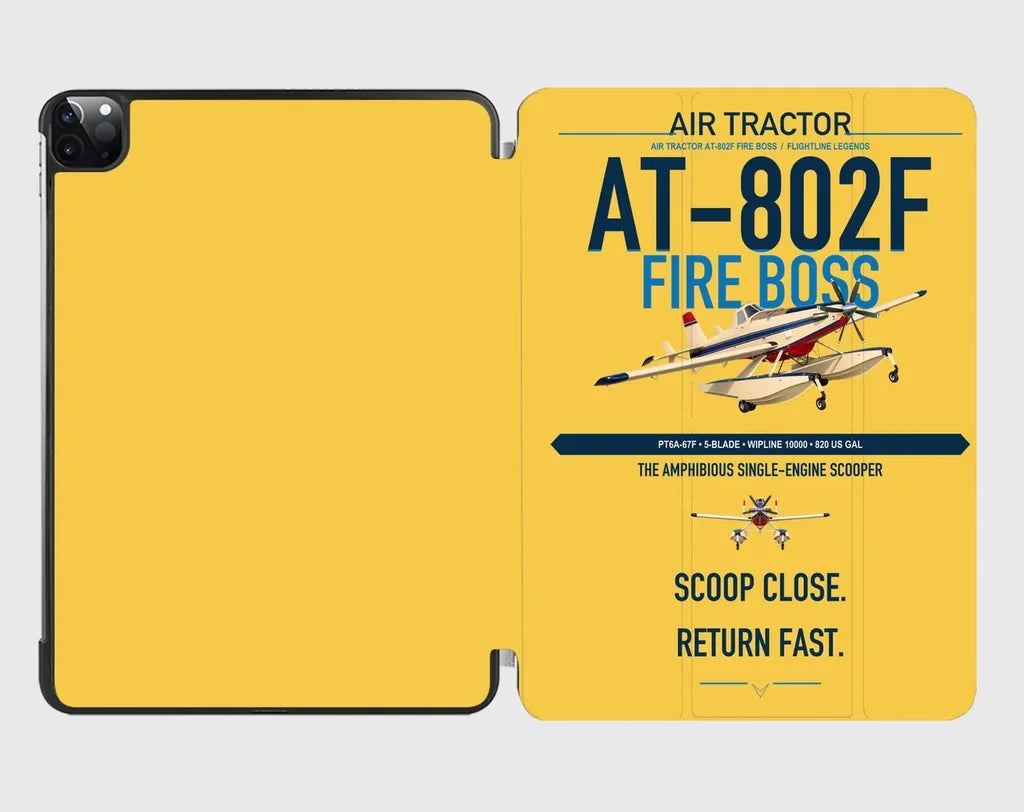 Air Tractor AT-802F Fire Boss design on yellow ipad tablet case