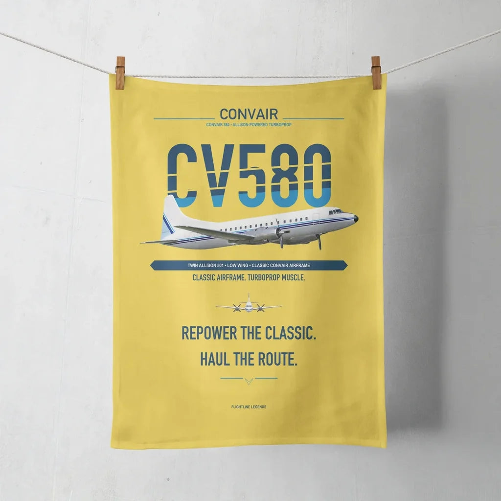 Convair 580 design on yellow towel