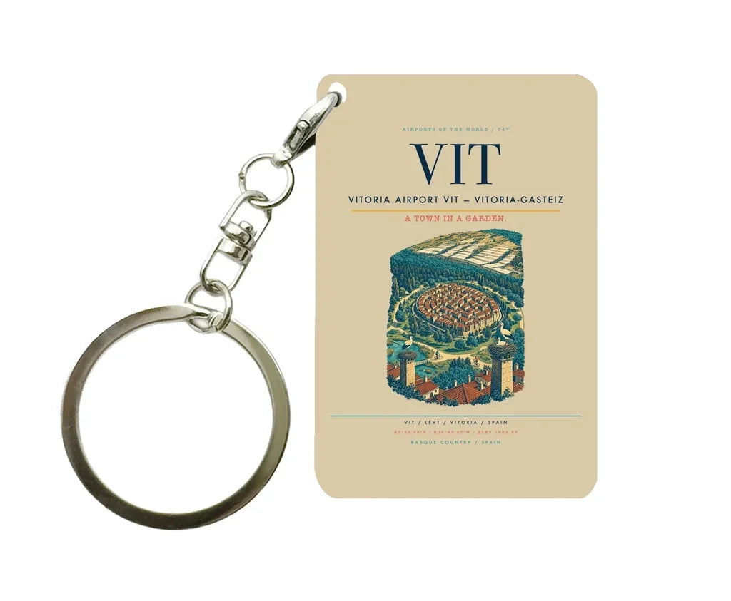 Vitoria Airport (VIT) design on beige key chain