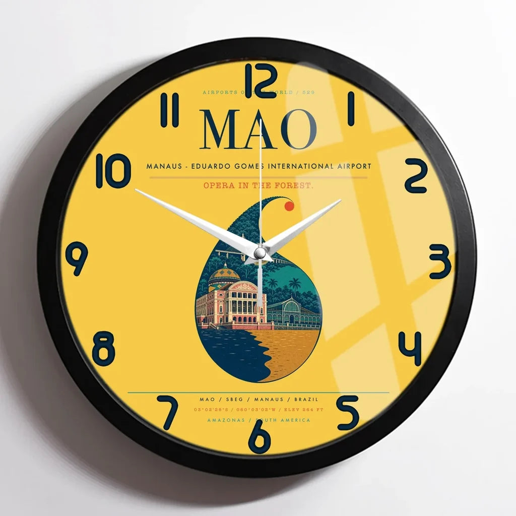 Manaus - Eduardo Gomes International Airport MAO Wall-Clock Framed - Yellow