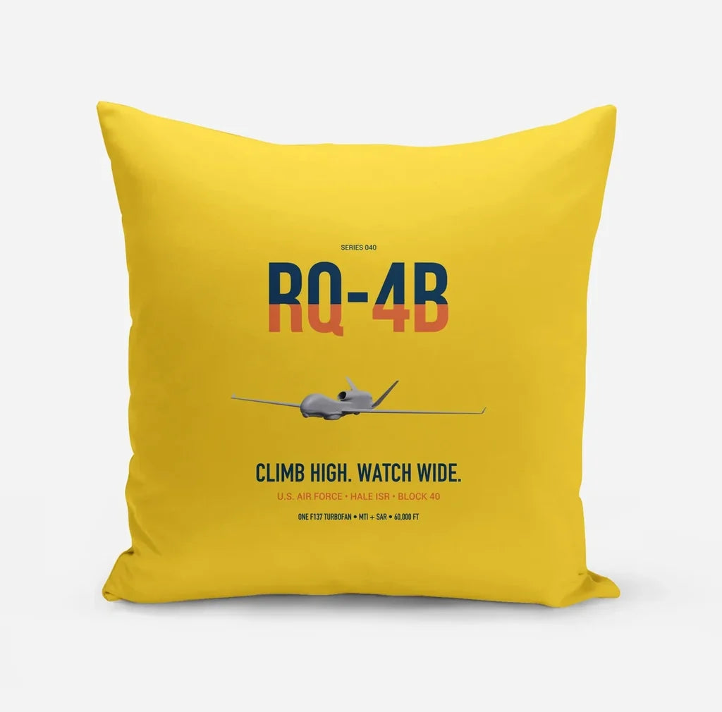 RQ-4B Global Hawk design on yellow pillow