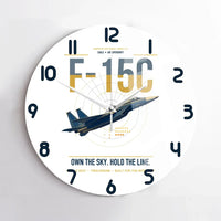 Thumbnail for F-15C Eagle design on white no frame wall clock