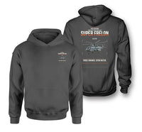 Thumbnail for Sud Aviation SA 321G Super Frelon design on dark gray double-side hoodie, double-side print