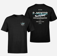 Thumbnail for Tecnam P-Mentor design on black t-shirt, double-side print