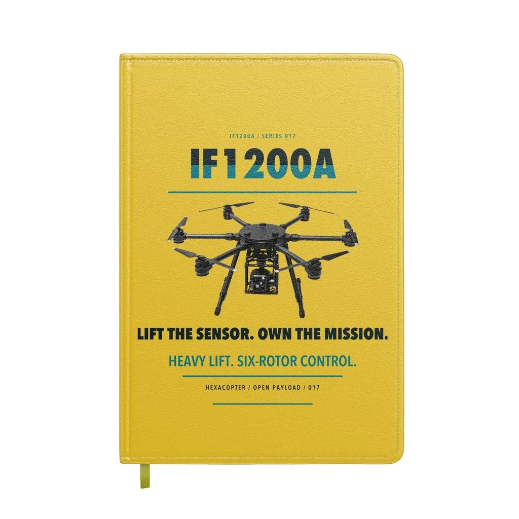 Inspired Flight IF1200A design on yellow notebook