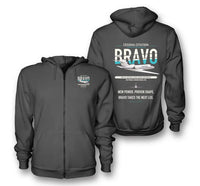 Thumbnail for Cessna Citation Bravo design on dark gray premium zipped hoodie, double-side print