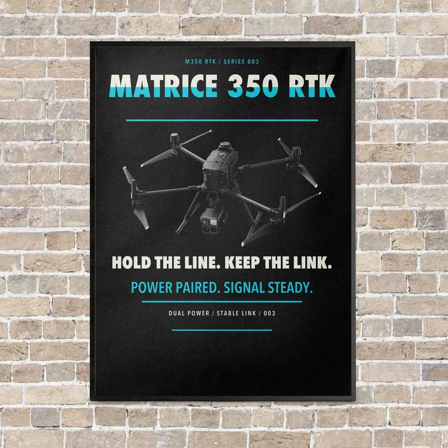 DJI Matrice 350 RTK vertical canvas print - framed - black background