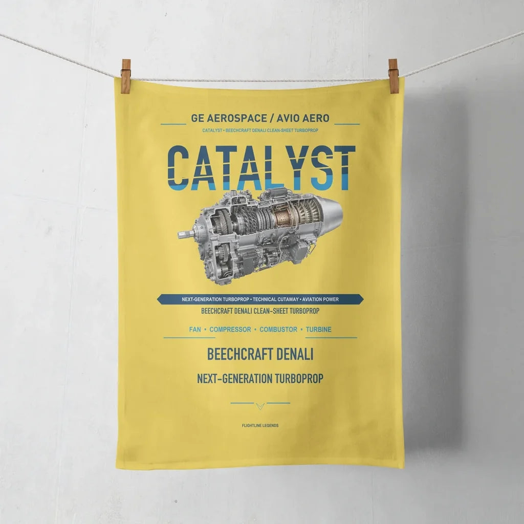 CATALYST design on yellow towel