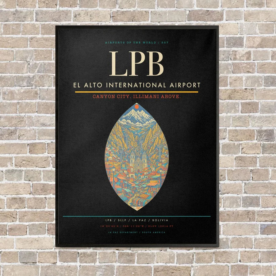 El Alto International Airport LPB - Canvas Framed - Black