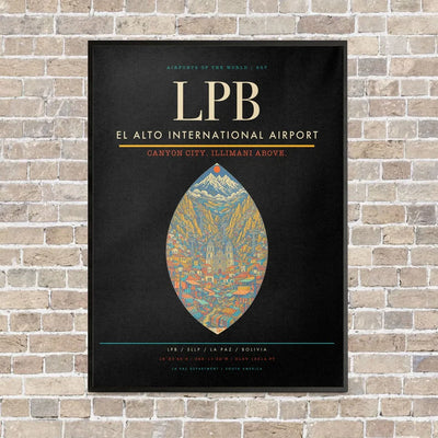 El Alto International Airport LPB - Canvas Framed - Black