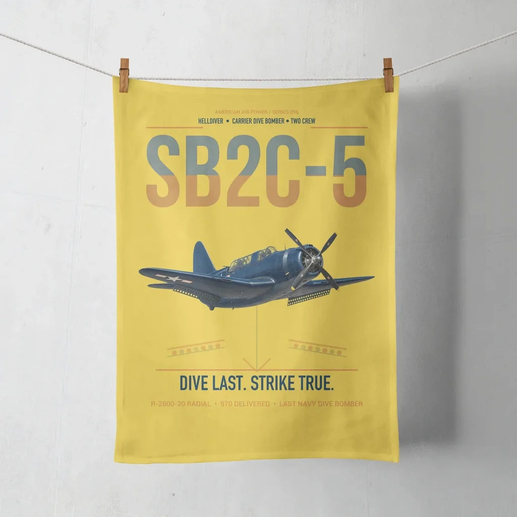 SB2C-5 Helldiver design on yellow towel