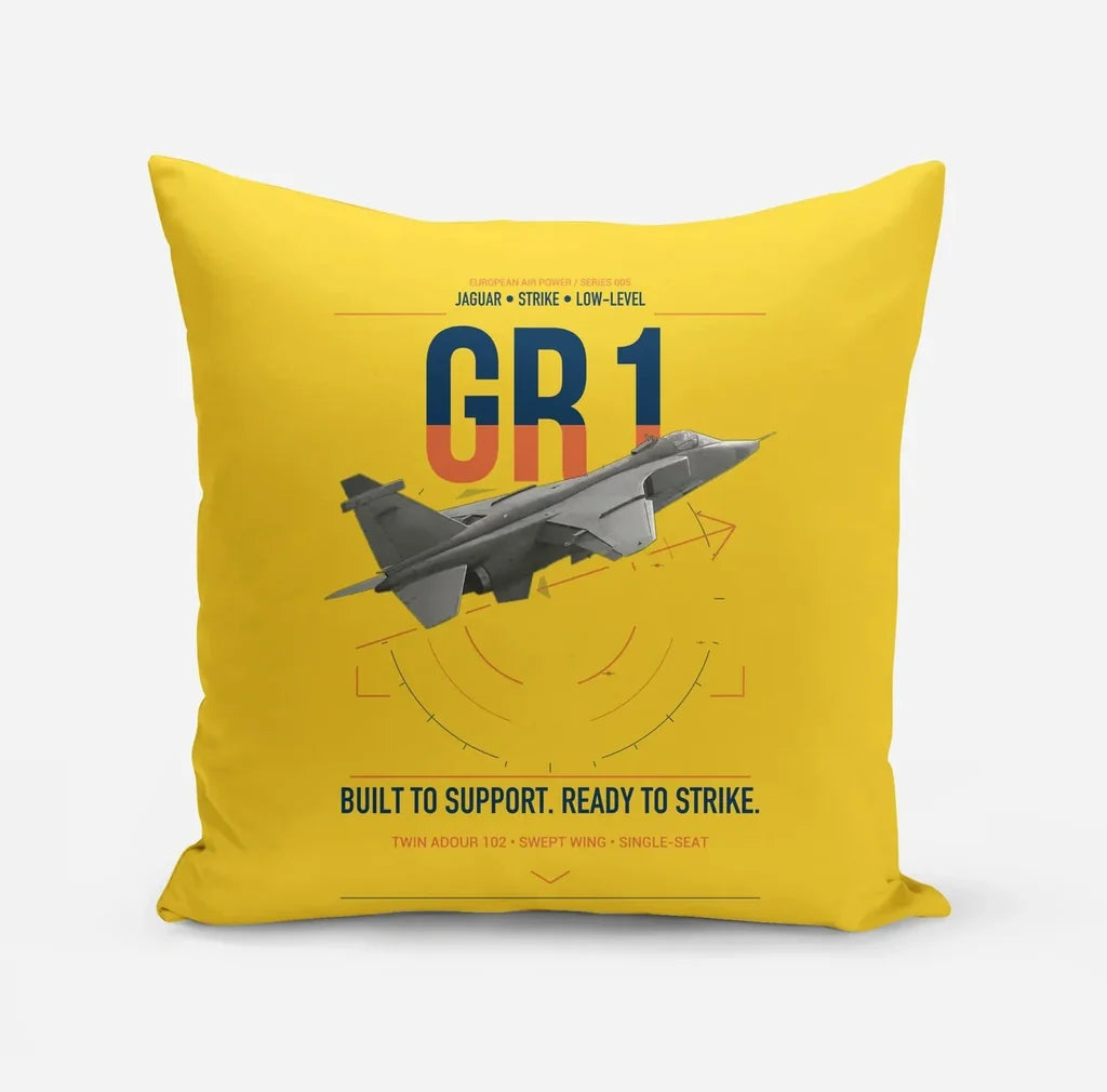 SEPECAT Jaguar GR1 design on yellow pillow