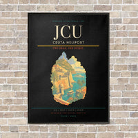 Thumbnail for Ceuta Heliport JCU vertical canvas print - framed - black background