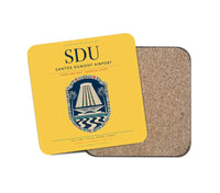 Thumbnail for Santos Dumont Airport (SDU) design on yellow 1 piece coaster