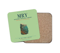 Thumbnail for Monterey Regional Airport (MRY) design on light green 1 piece coaster