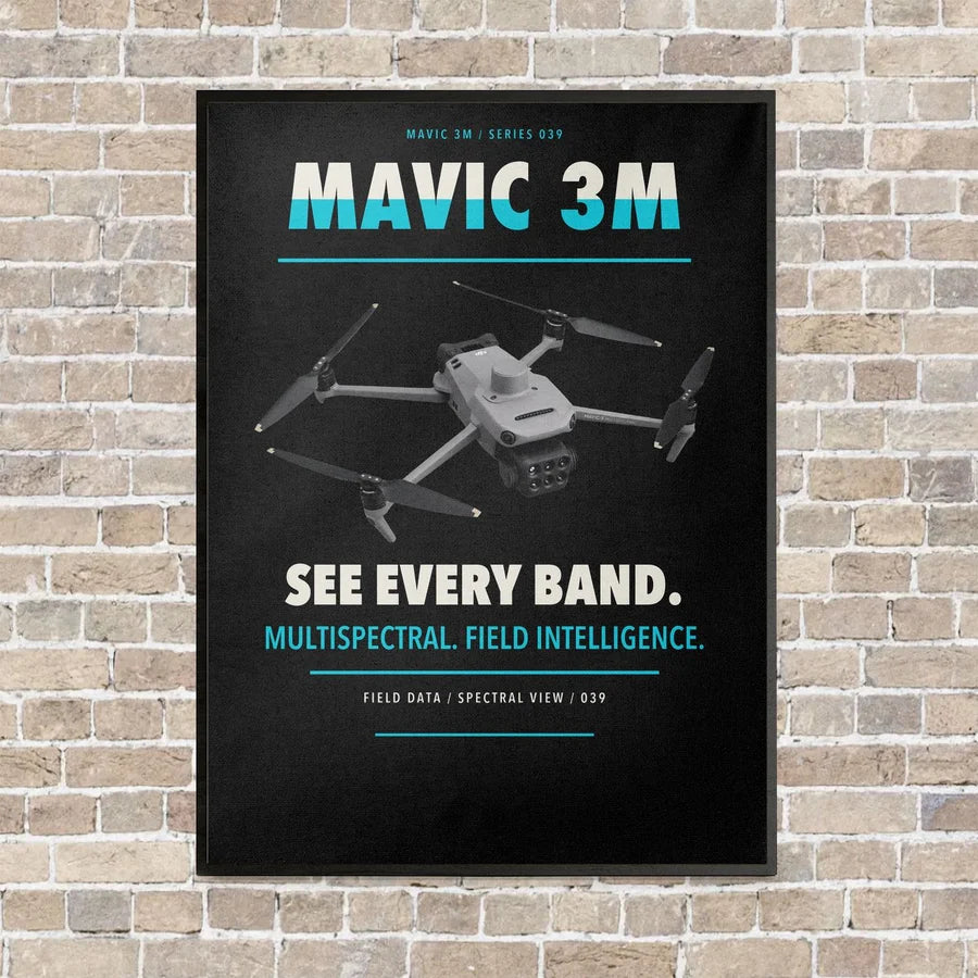 DJI Mavic 3 Multispectral vertical canvas print - framed - black background
