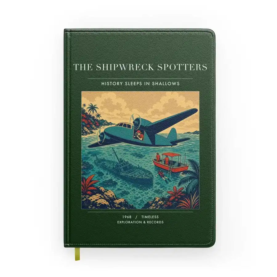 VINTAGE G4369 - The Shipwreck Spotters - Designed Notebooks design on darkgreen