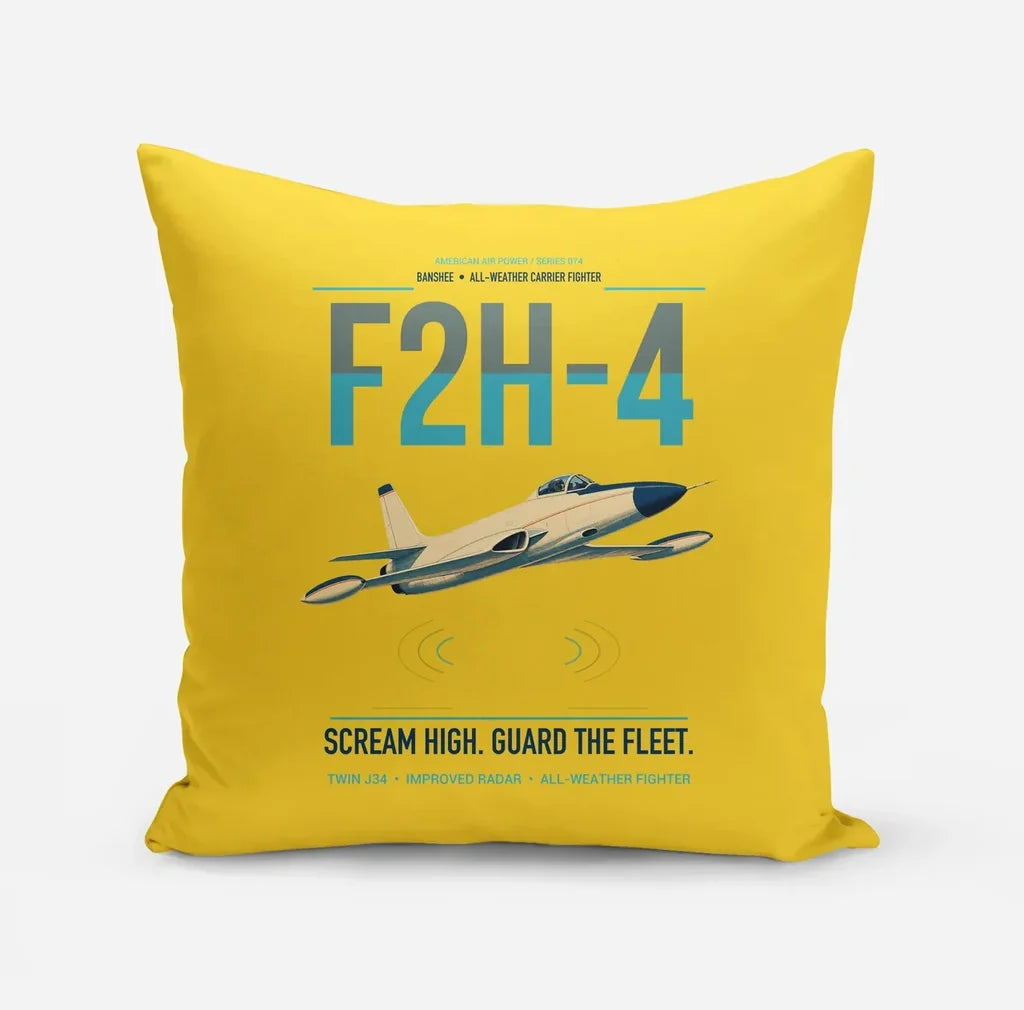 F2H-4 Banshee design on yellow pillow