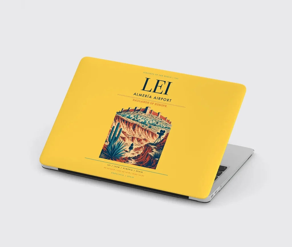 Almería Airport (LEI) design on yellow MacBook case