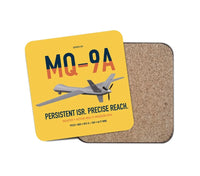 Thumbnail for MQ-9A Reaper design on yellow 1 piece coaster