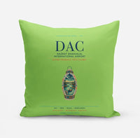 Thumbnail for Hazrat Shahjalal International Airport Dhaka (DAC) design on light green pillow