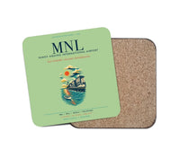 Thumbnail for Manila Ninoy Aquino International Airport (MNL) design on light green 1 piece coaster