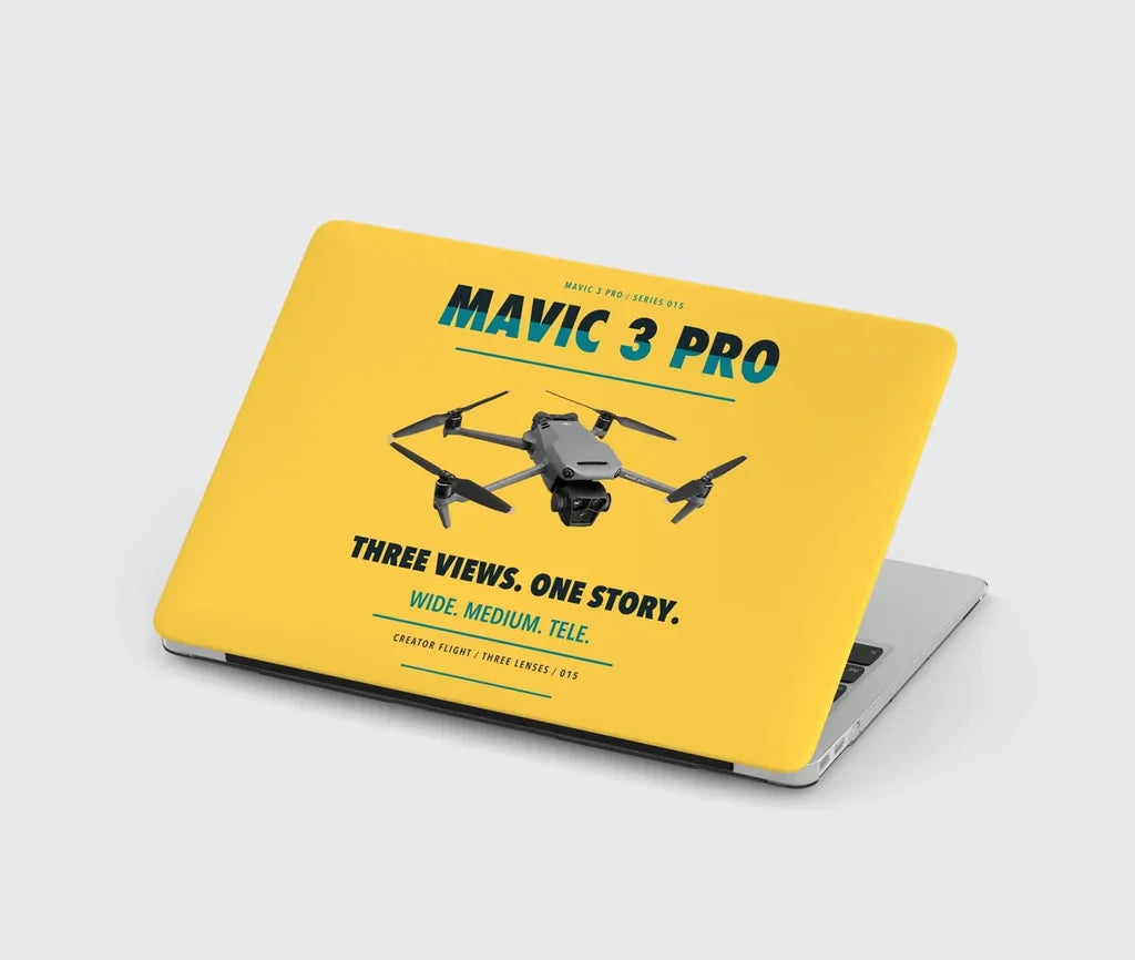 DJI Mavic 3 Pro design on yellow MacBook case