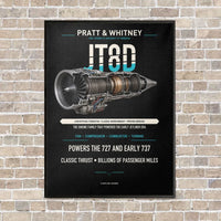 Thumbnail for JT8D vertical canvas print - framed - black background