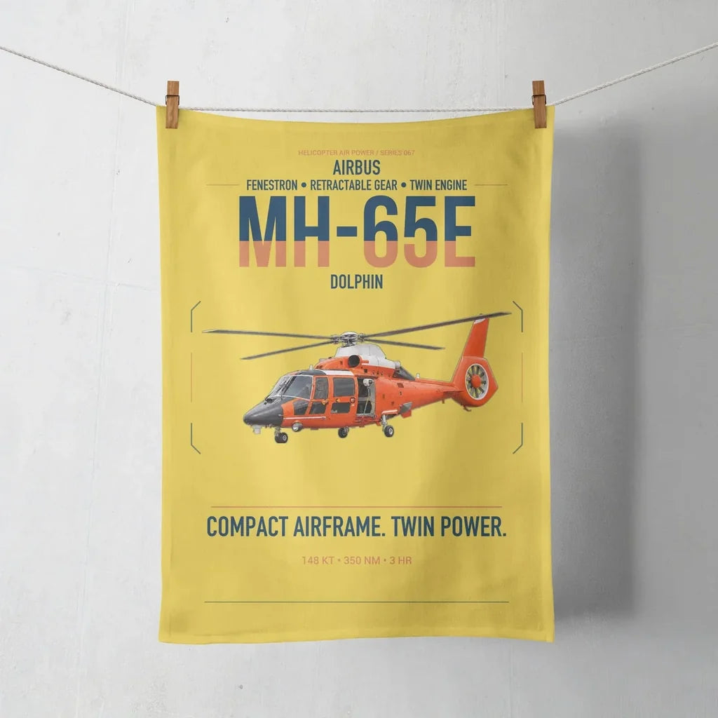 Airbus MH-65E Dolphin design on yellow towel