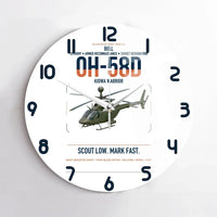 Thumbnail for Bell OH-58D Kiowa Warrior design on white no frame wall clock