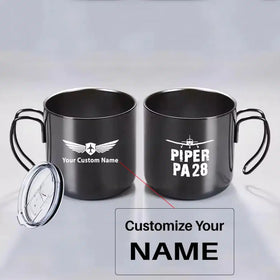 Piper PA28 & Plane Stainless Steel Travel, Car & Beer Mugs