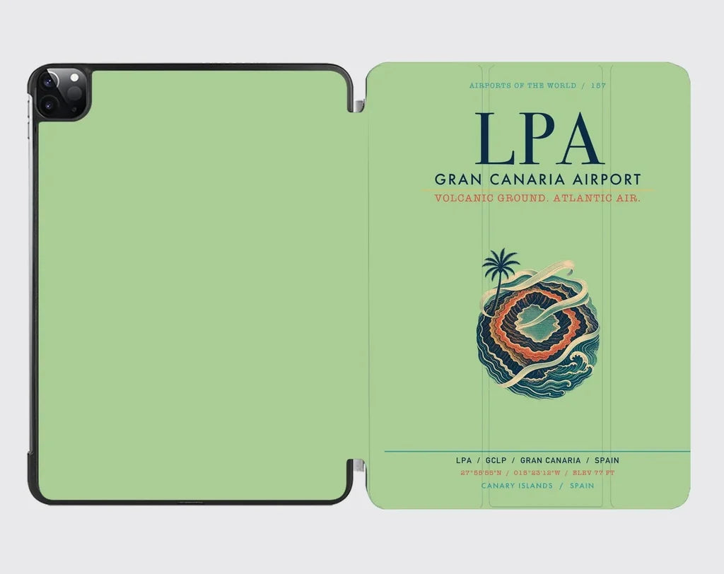 Gran Canaria Airport (LPA) design on light green ipad tablet case