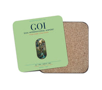 Thumbnail for Goa International Airport Dabolim (GOI) design on light green 1 piece coaster