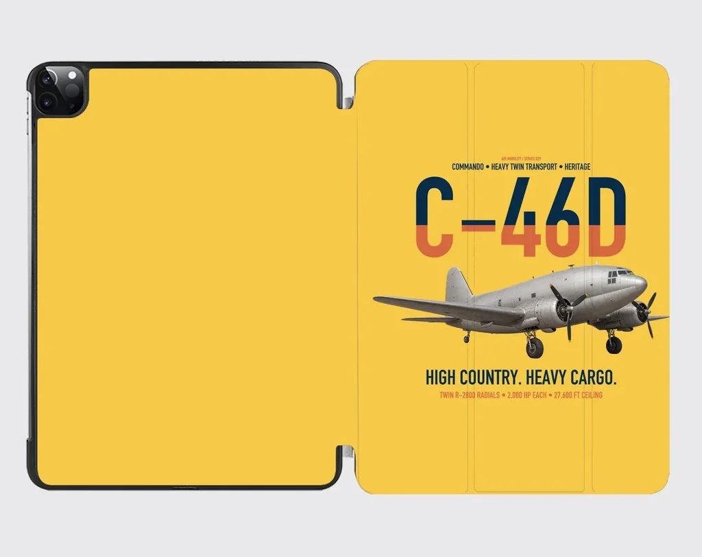 C-46D Commando design on yellow ipad tablet case